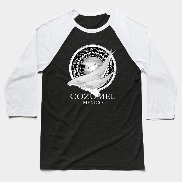 Humpback Whales Cozumel Mexico Baseball T-Shirt by NicGrayTees